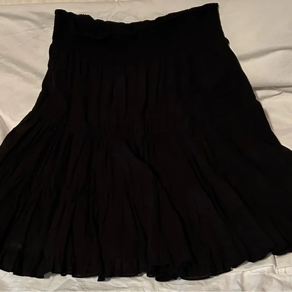 Fun Ruffled Tiered Black Women's Cotton Skirt - Picture 3 of 6